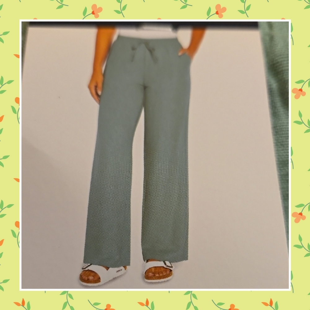 Nwt gap women's Relaxed Fit linen Pants in a soft green size xxl